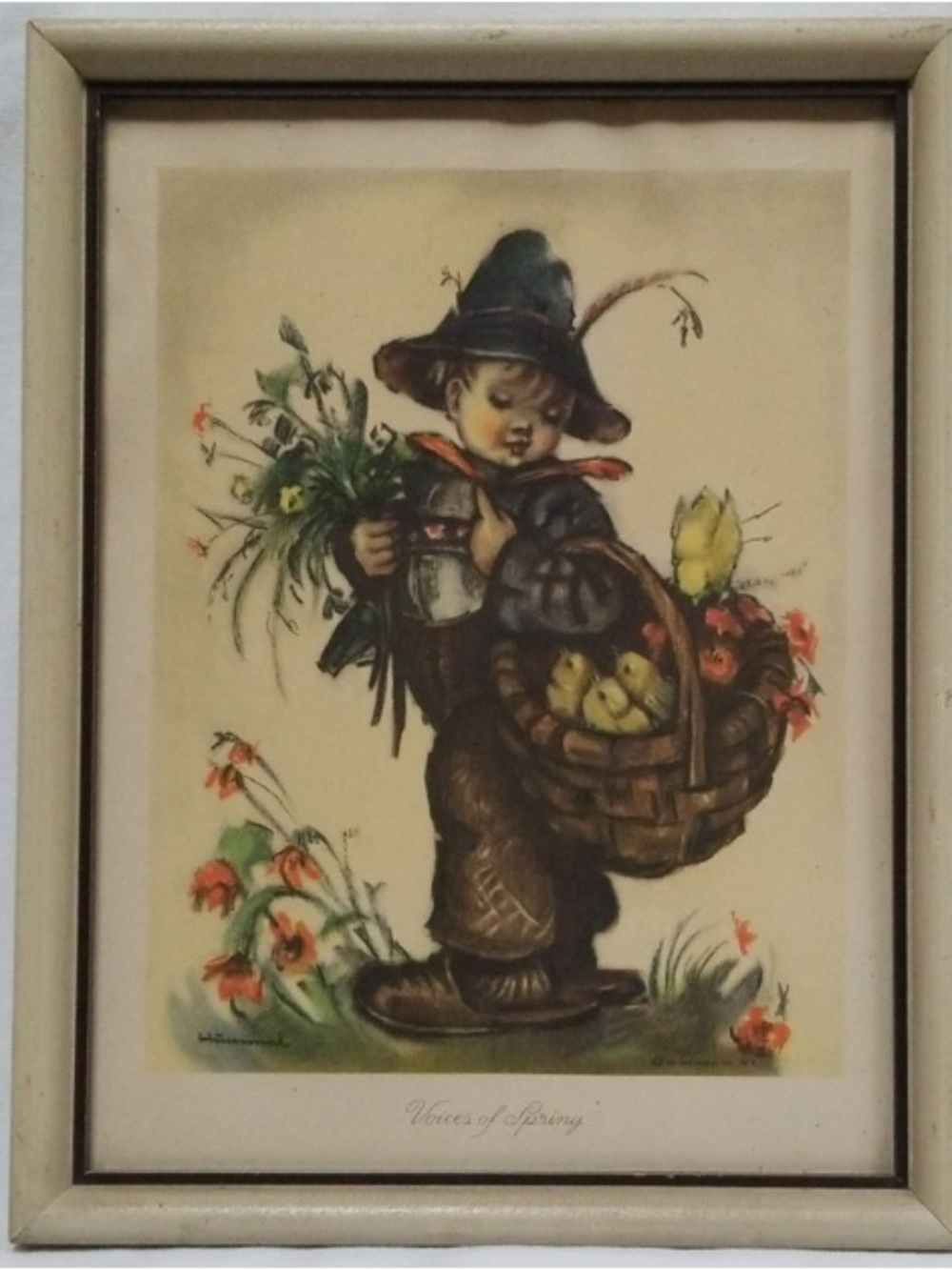 Voice of Spring Art Print - Brown & Cream Framed Wall Art